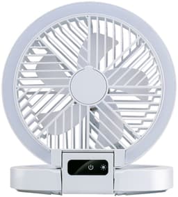 Lifetime Air Tafelventilator Oplaadbaar - Mini USB Ventilator 1200mAh - 5 Snelheden En LED Display - 21x20,5x23cm - Wit — thumbnail 2