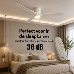 Freelight - Plafondventilator Aeolus Cetus Eco Wit incl. Lamp & Afstandsbediening Ø 132 CM — thumbnail 5