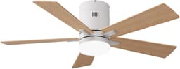 2-in-1 Plafondventilator, LED-Plafondventilator, 3 Instelbare Kleuren, 6 Snelheden, 5 Bladen, Timerfunctie, Geschikt Zowel Winter als Zomer, Ideaal Meer Comfort (Natuurlijke houtkleur, 107 cm) — thumbnail 5