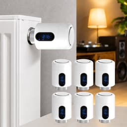 WiFi Radiatorthermostaat met App-bediening en 7 Ventieladapters – Wit – 6-pack — thumbnail 1