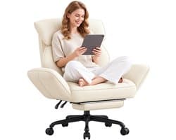 Dowinx - Gamestoel - Gamestoelen - Verstelbare Gamingstoel - Ergonomische Bureaustoel - Grote Bureaustoel - Game stoelen - Bureaustoel pocketvering - Game bureaustoel - chair - PU - Wit
