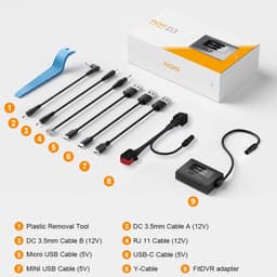 SnelShoppen - Dashcam Voedingsadapter 8-Pin voor Land Rover & Jaguar, LED Display USB Voeding, Aansluiting voor Auto Dimmen Achteruitkijkspiegel, 5V 1 — thumbnail 3
