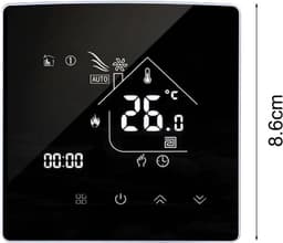 Slimme Thermostaat - Temperatuurregelaar Digitaal - Verwarming Instellen - Touchscreen Bediening - 8.6 x 8.6 cm - Zwart — thumbnail 5