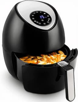 SNJY® Mini Airfryer - Airfryer Klein - Camping Airfryer - 4,5 Liter - 1500W - Zwart — thumbnail 1