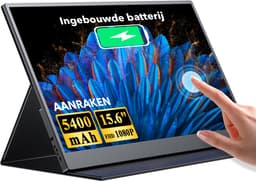Uperfect 15.6-inch 1080P Draagbare monitor, 10-punts Touchscreen, 1200:1 IPS Draagbaar scherm, 178° volledige kijkhoek voor laptop/telefoon/spelconsole, VESA-montage mogelijk — thumbnail 1