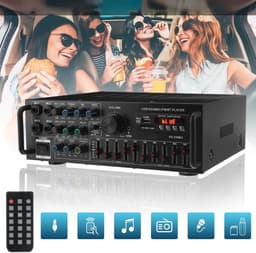 Sunbuck 2000W High-Fidelity Bluetooth Digitale Stereo Versterker - Bluetooth Versterker voor Thuis & Auto - AS-336BU Europese Standaard - Hoog Vermogen - Zwart — thumbnail 4