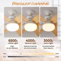 KZQ Plafondventilator - Zwart Mat - Incl 20W Lamp - Licht Apart Schakelbaar - Afstandsbediening - Dimbaar - Traploos Instelbare Lichtkleur - Nachtlampje - Geheugenfunctie - 3 Snelheden - Timer — thumbnail 2