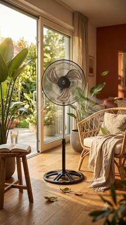 Krachtige Statiefventilator - Tafelventilator- 85W - 25CM - 3 Snelheden - Zwart — thumbnail 3