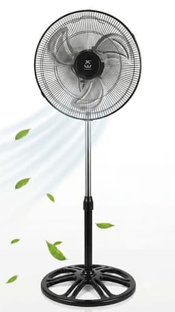Krachtige Statiefventilator - Tafelventilator- 85W - 25CM - 3 Snelheden - Zwart — thumbnail 2