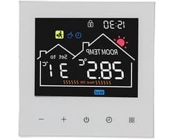 Slimme Thermostaat - Temperatuurregelaar - Energie Besparen - Touchscreen Bediening - 86x86mm - Zwart