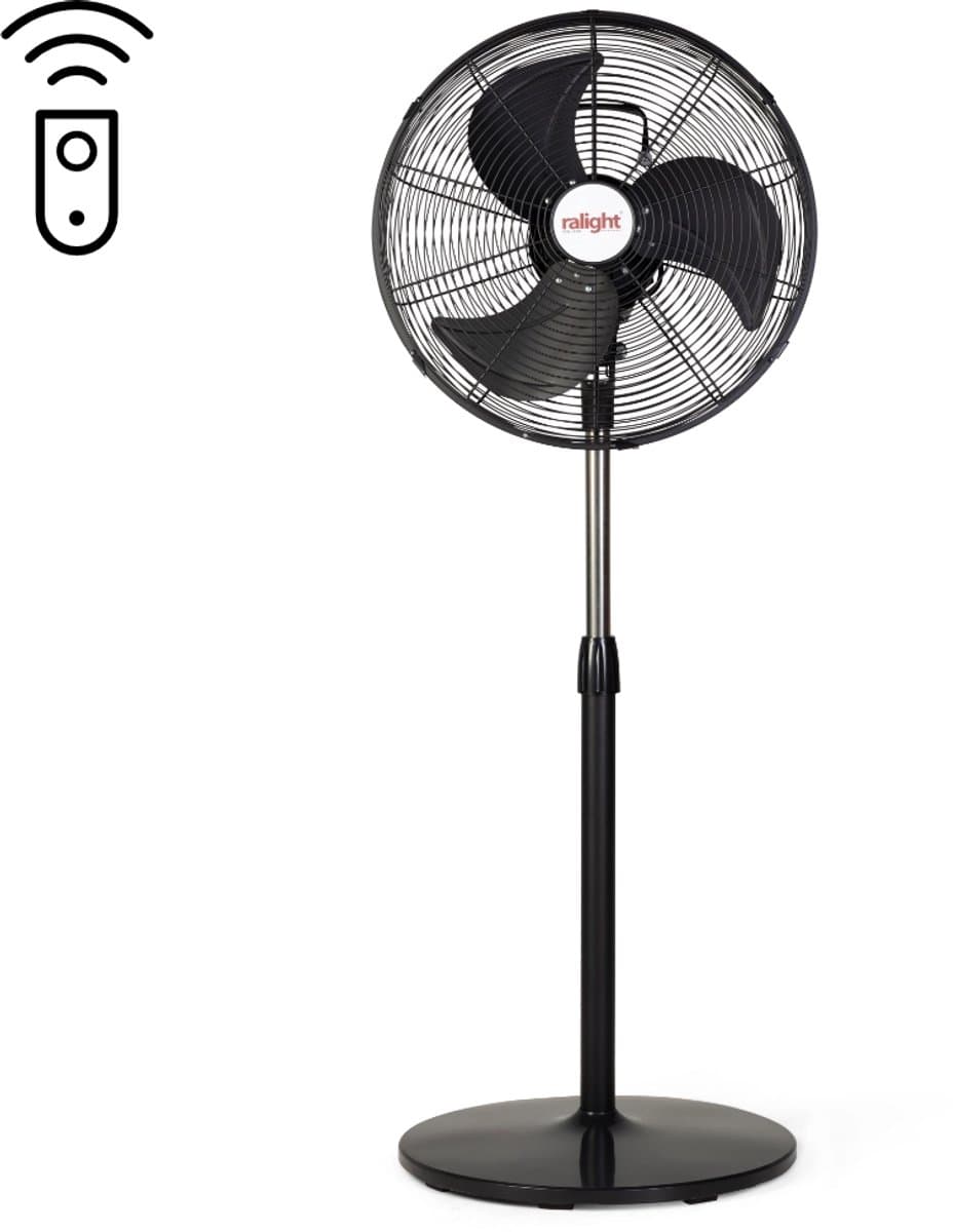 Staande ventilator ø50cm 75W met afstandsbediening zwart — afbeelding 1
