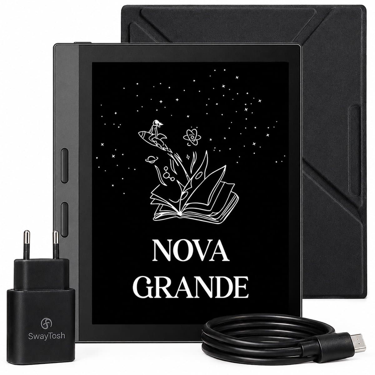 SwayTosh E-Reader Nova Grande – 7 inch 2026 – 32GB + Cloud Opslag – Ereader Met Luxe Hoes – Storytel-Ondersteuning – Schermverlichting en Nachtmodus – E Reader Voor Ebook & Luisterboeken – Met Oplader — afbeelding 1
