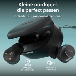 PHILIPS TAT1300BK - True Wireless Oordopjes - Bluetooth 6.0 - Tot 24 Uur Batterijduur - IPX4 Waterbestendig - Zwart — thumbnail 2