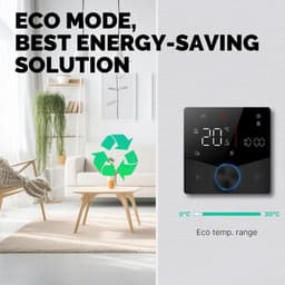 Slimme Thermostaat - Temperatuurregelaar App - Energie Besparen - 7-Daags Programma - Inbouw Paneel - Zwart — thumbnail 4