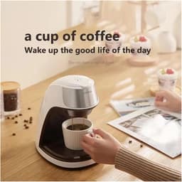 Mini-Koffiezetapparaat - Draagbaar - Automatisch Filterkoffiezetapparaat - Elektrisch Koffiezetapparaat - Wit — thumbnail 3