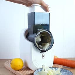 Elektrische Rasp - Keuken Snijmachine - Maaltijdvoorbereiding - 3 Verwisselbare Snijders - 15x18x15 cm - Wit — thumbnail 4