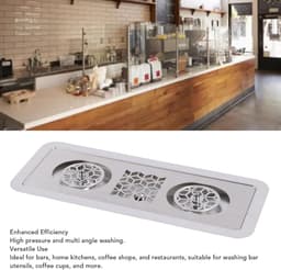 Spoelbak Bekerspoeler - Glasspoeler Keuken - Snel Glazen Wassen - Hogedruk Meerhoek - 3305 gram - Zilver — thumbnail 5