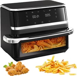 Luchtfriteuse Oven - Digitale Frituurpan - Gezond Koken - Zichtbaar Glazen Venster - 12 Liter Capaciteit - Zwart — thumbnail 1