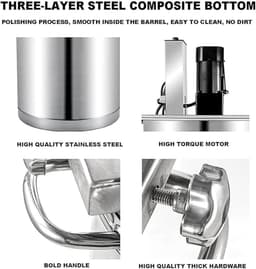 Keukenmixer Automatisch - Roerpan Mixer - Sausen Maken - Dubbellaags Roerbladen - 15 Liter - Zilver — thumbnail 4