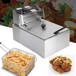 Elektrische Friteuse - Friteuse met Mand - Frietjes en Snacks Maken - Roestvrij Staal Constructie - 55 Liter - Zilverkleurig — thumbnail 1