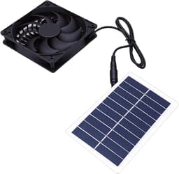 Zonne Ventilator - Afzuigventilator - Luchtcirculatie Buiten - Energiezuinig Zonnepaneel - 21x15x4 cm - Zwart — thumbnail 2