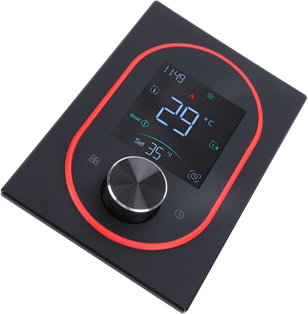 Slimme Thermostaat - Temperatuurregelaar - Comfortabel Huis - App Bediening - LCD Touchscreen - Zwart — afbeelding 1