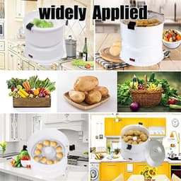 Automatische Aardappelschilmachine - Elektrische Schiller - Snel Groenten Schillen - Dubbele Functie - 85W Vermogen - Wit — thumbnail 5