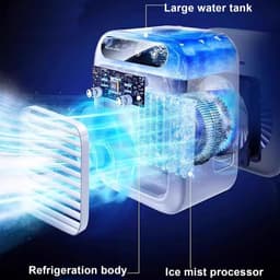 Draagbare bureau-airconditioner, kleine stille draadloze AC met aanraakpaneel en grote watertank voor kantoor en slaapkamer, 220V — thumbnail 5