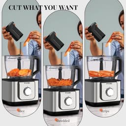 Keukenmachine - Keukenrobot - Maaltijdbereiding - 1100 Watt Kracht - 3.2 Liter Kom - Zilver — thumbnail 2
