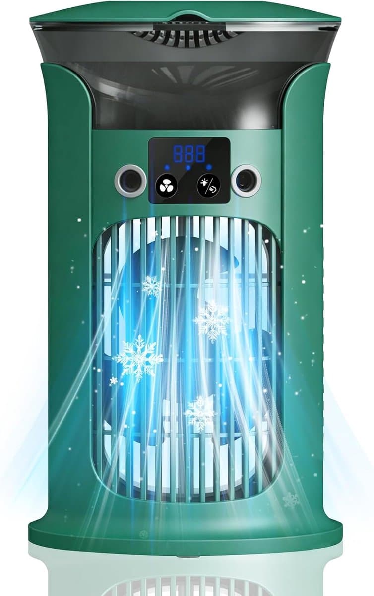 Mobiele airconditioning - mini-airconditioning, luchtkoeler, kleine airconditioning, draagbare airconditioner - groen [Energieklasse A+] — afbeelding 1