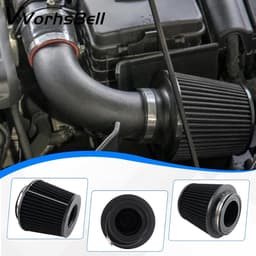 Koude luchtfilter, drie verschillende maten 76 mm/3 inch 89 mm/3,5 "102 mm/4" High Flow Ronde taps toelopende luchtinlaat kegelfilter klem-op luchtfilter compatibel met auto en — thumbnail 2