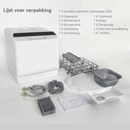 NIVA® Mini Vaatwasser - Afwasmachine - Vrijstaande Vaatwasser - Grijs - 43cm x 43cm x 46cm — thumbnail 5