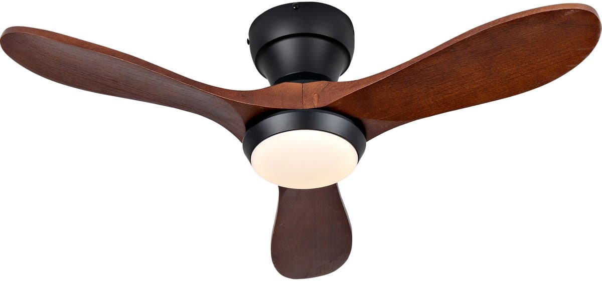 COVREO Plafondventilator met verlichting 36 inch zwart hout, afstandsbediening — afbeelding 1