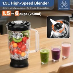 Keukenmachine - Foodprocessor Mixer - Koken en Bakken - 11-in-1 Functionaliteit - 3.2 Liter Kom - Donkerblauw — thumbnail 2