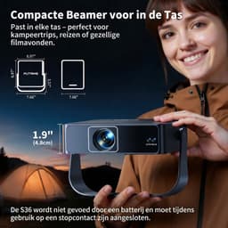 LNMsolutions® Mini Beamer - Beamer - Projector - Zwart - 20cm x 18cm x 14cm — thumbnail 4