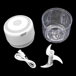 Elektrische Voedselsnijder - Mini Keukenmachine - Snel Ingrediënten Hakken - Draadloos USB Opladen - 250ML Capaciteit - Wit — thumbnail 3