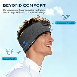 Bluetooth Hoofdband met Koptelefoon - Draadloze Sport Hoofdband - Slaap Koptelefoon - Zachte Muziek Hoofdband - Ultra Dunne Stereo Speakers - Bluetooth 5.2 - Voor Sport Yoga Reizen en Zijslapers — thumbnail 4