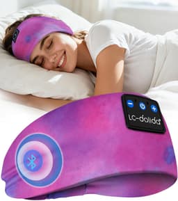 Bluetooth Slaap Hoofdband met Koptelefoon - Draadloze Sport Hoofdband - Bluetooth 5.4 - Zachte Muziek Hoofdband - Slaapmasker en Koptelefoon - Ingebouwde Microfoon - Voor Sport Yoga Hardlopen en Reizen — thumbnail 1