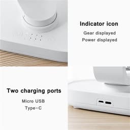 Oplaadbare bureauventilator – ventilator - Stille, draadloze miniventilator – 4 snelheidsstanden – Automatische oscillatie (90°) – Accu met hoge capaciteit (4000 mAh) – Draagbaar, opladen via USB — thumbnail 3