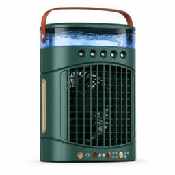 VHV - Ventilatoren - Luchtkoeler - Aircooler - Mobiele luchtkoeler - Torenventilator - Verkoeling - Bladloze ventilator - Oscillerend - Met watervernevelaar - Oplaadbaar - Voor bureau en kantoor - Groen — thumbnail 1
