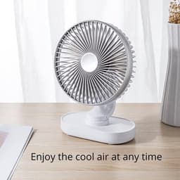 Tafelventilator - Oplaadbare Tafelventilator - 4 Snelheden - Oscillatie - Stille Bureauventilator met 4000mAh Accu - Draadloze Fan voor Thuiswerken en Slaapkamer - Roze — thumbnail 2
