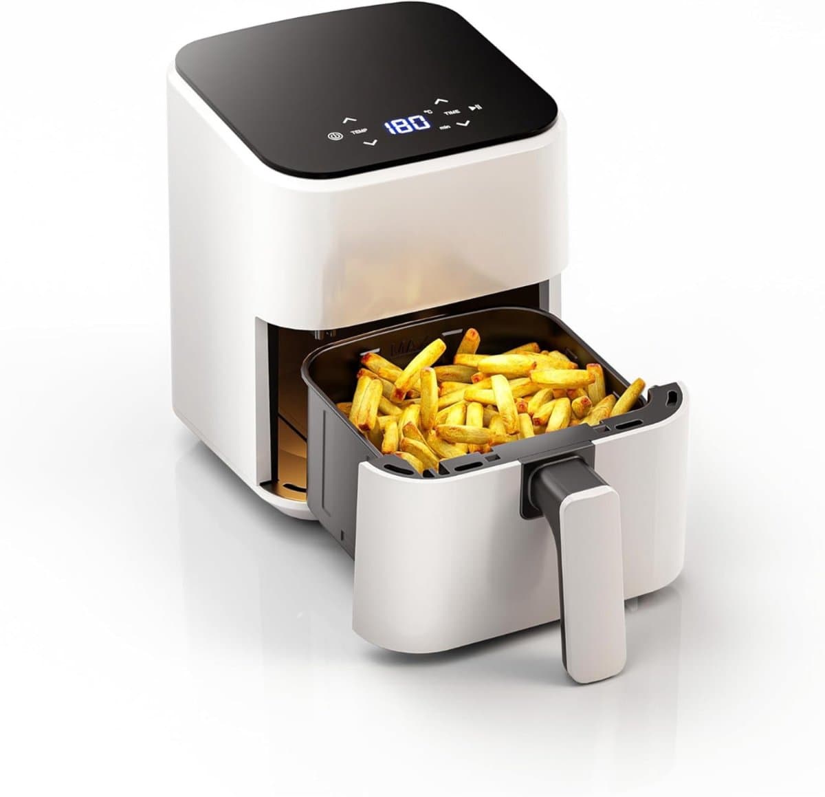 QIN® Mini airfryer - Airfryer - Airfryer klein - Wit - 26cm x 22cm x 28cm — afbeelding 1
