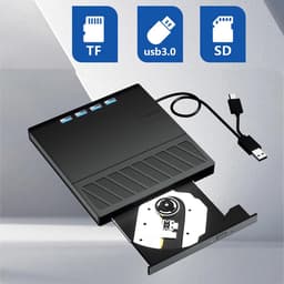 Externe Schijf Drives - Dvd Brander Lezer - Data Overzetten - 7 Poorten Hub - 14.2 cm - Zwart — thumbnail 2