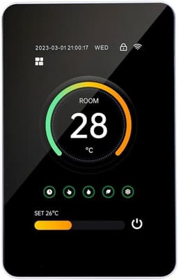 Slimme Thermostaat - Vloerverwarming Regelaar - Energie Besparen - 4.3" LCD Touchscreen - 130 x 84 mm - Zwart — thumbnail 1