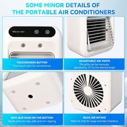 Draagbare airconditioning, persoonlijke verdampingsluchtkoeler, 2 snelheden, 2 koele nevels, kleine airconditioningsventilator, desktopkoelventilator, draagbare AC voor kamer, kantoor, bureau — thumbnail 5