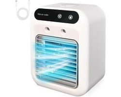 Draagbare airconditioning, persoonlijke verdampingsluchtkoeler, 2 snelheden, 2 koele nevels, kleine airconditioningsventilator, desktopkoelventilator, draagbare AC voor kamer, kantoor, bureau