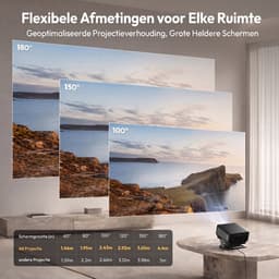 XGODY Gimbal A8 Smart Beamer Editie 2026 - 1200 ANSI – Full HD 1080p (4K ondersteund) - Draagbare Beamer met Wifi 6 & Bluetooth 5.4 - Android 14 & IOS - YouTube, Netflix & Disney - Ingebouwde Speakers & Home Cinema Projector — thumbnail 3