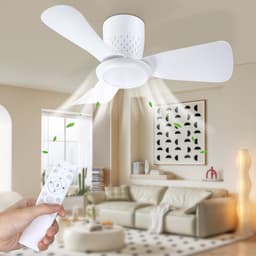 Epochglo Plafondventilator met Verlichting - Ø 71cm - 20W DC Motor - Fluisterstil - Dimbaar LED 3000-6500K - Reversibel (Winterstand) - Afstandsbediening - Timer - Geheugenfunctie - Plafondlamp Ventilator Voor Slaapkamer & Woonkamer - Wit — thumbnail 1