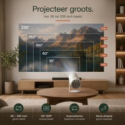 Organess Beamer - Home Cinema - 8k ondersteunend - Projector - besturingssysteem 14.0 - Projector Scherm - Wit — thumbnail 4
