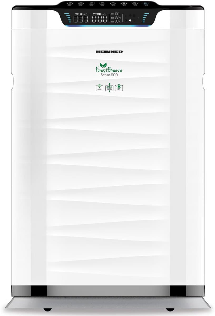 Heinner Luchtreiniger – 75 W – CADR 600 m³/u – Geschikt voor 42–72 m² – WiFi – Air Purifier met HEPA H11-filter – PM2.5 Sensor & Display – Ionisator – 12 uurs Timer – 5 Snelheden – Wit — afbeelding 1